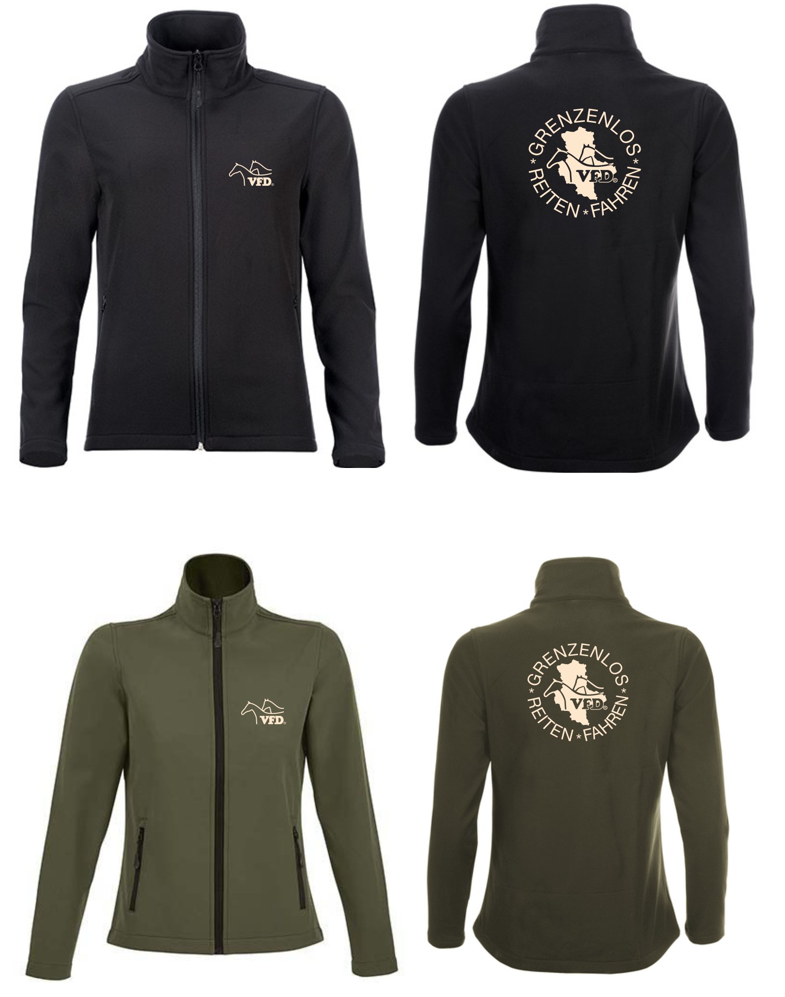 VFD e.V. Sachsen-Anhalt Frauen Softshell Zip Jacke Race bedruckt mit Logo 838L-los