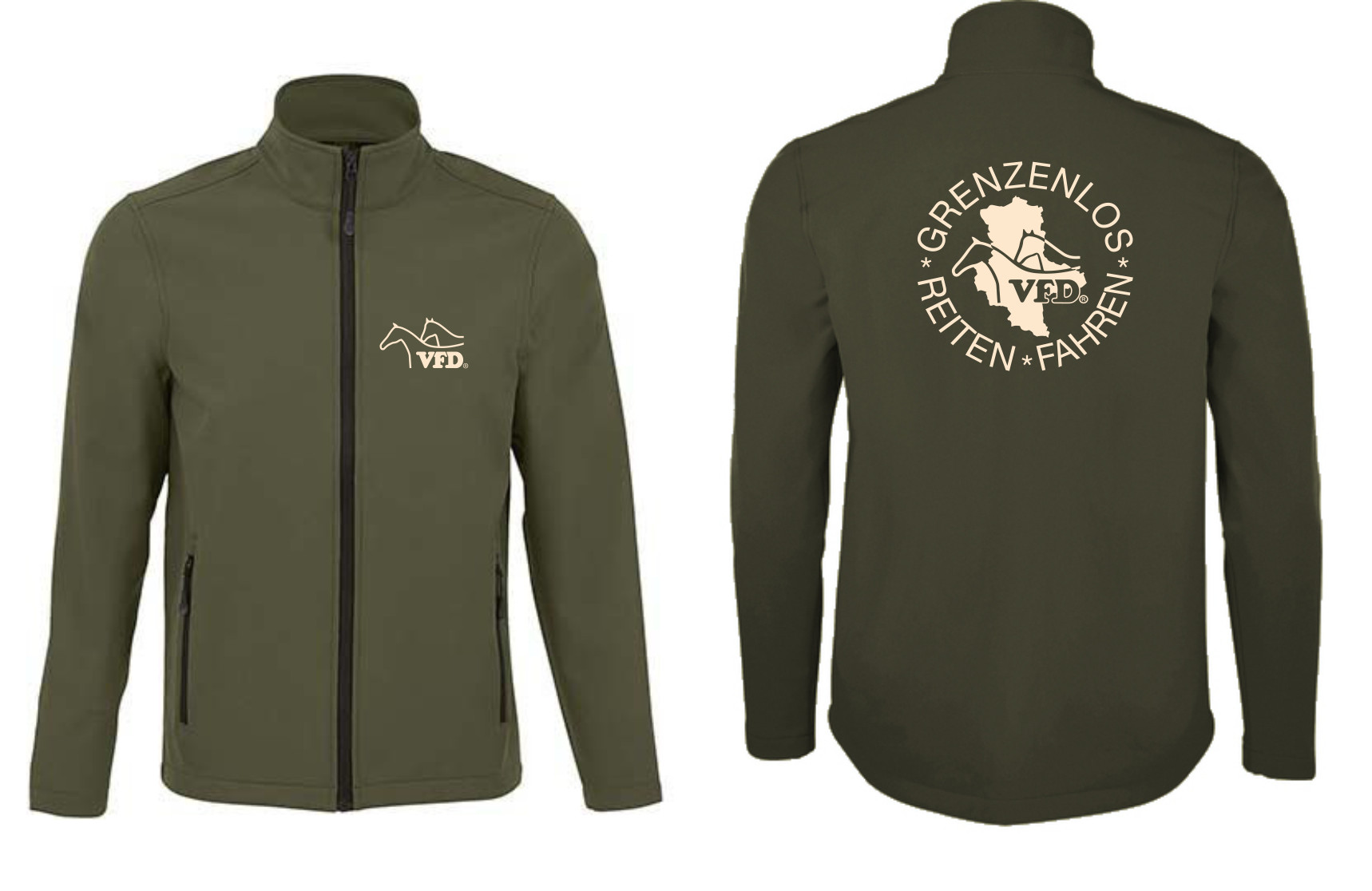 VFD e.V. Sachsen-Anhalt Herren Softshell Zip Jacke Race bedruckt mit Logo 837L-los
