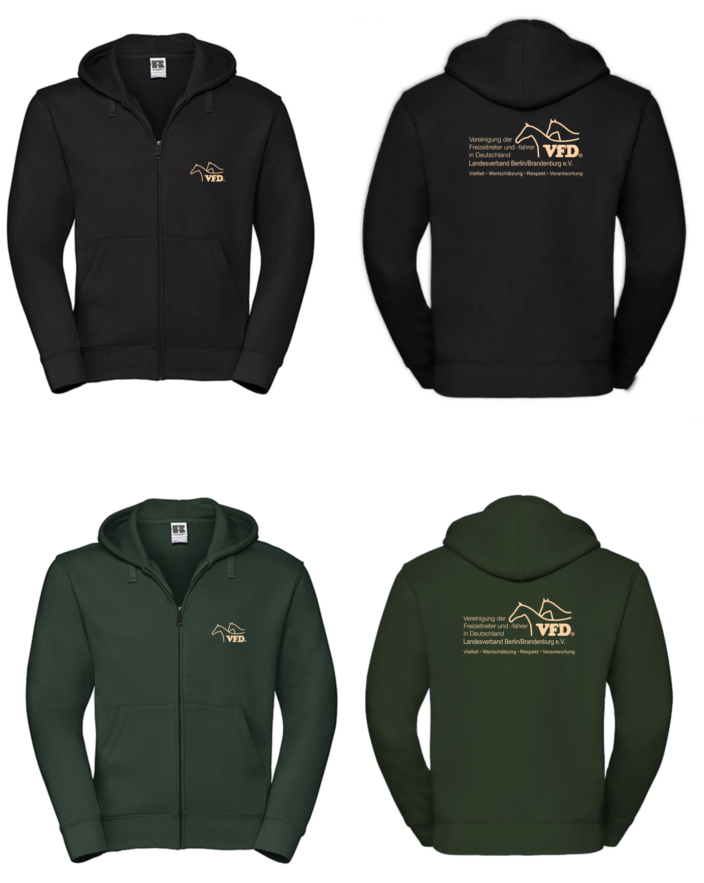 VFD e.V.  LV BB Shop - Herren Jacke Zip Hoody bedruckt Z266