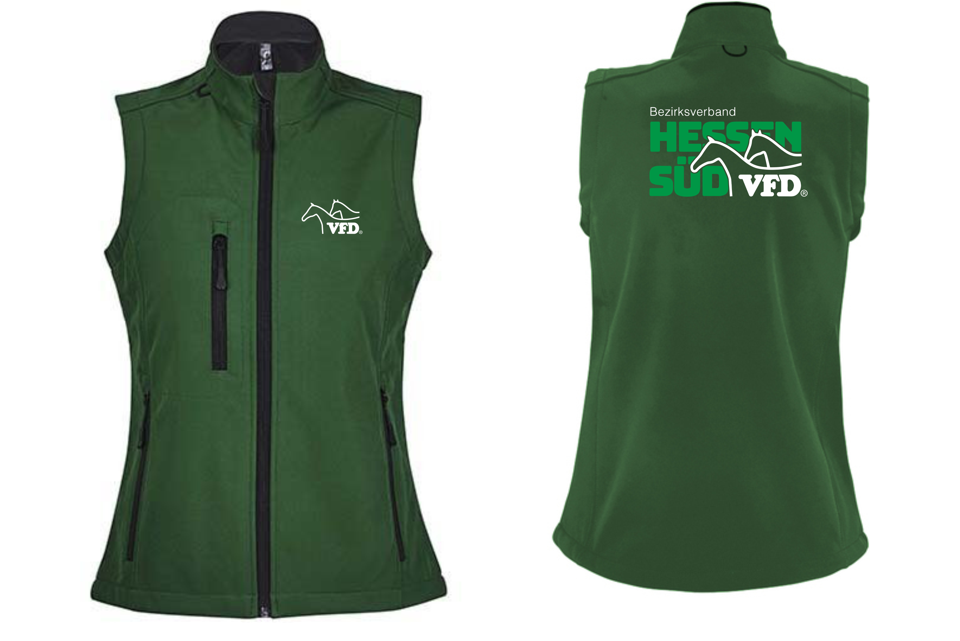 VFD e.V. BV Hessen Süd Frauen Softshell Weste bedruckt mit Logo 847L-LOS