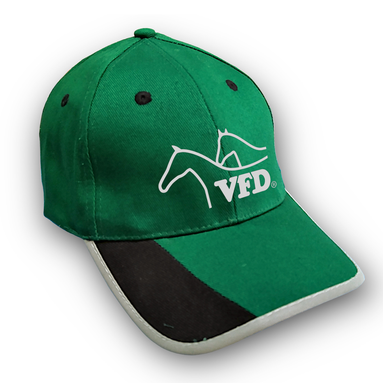 VFD 6 Panel Cap Sicherheits-Cap Grün/Schwarz mit Stick-Logo