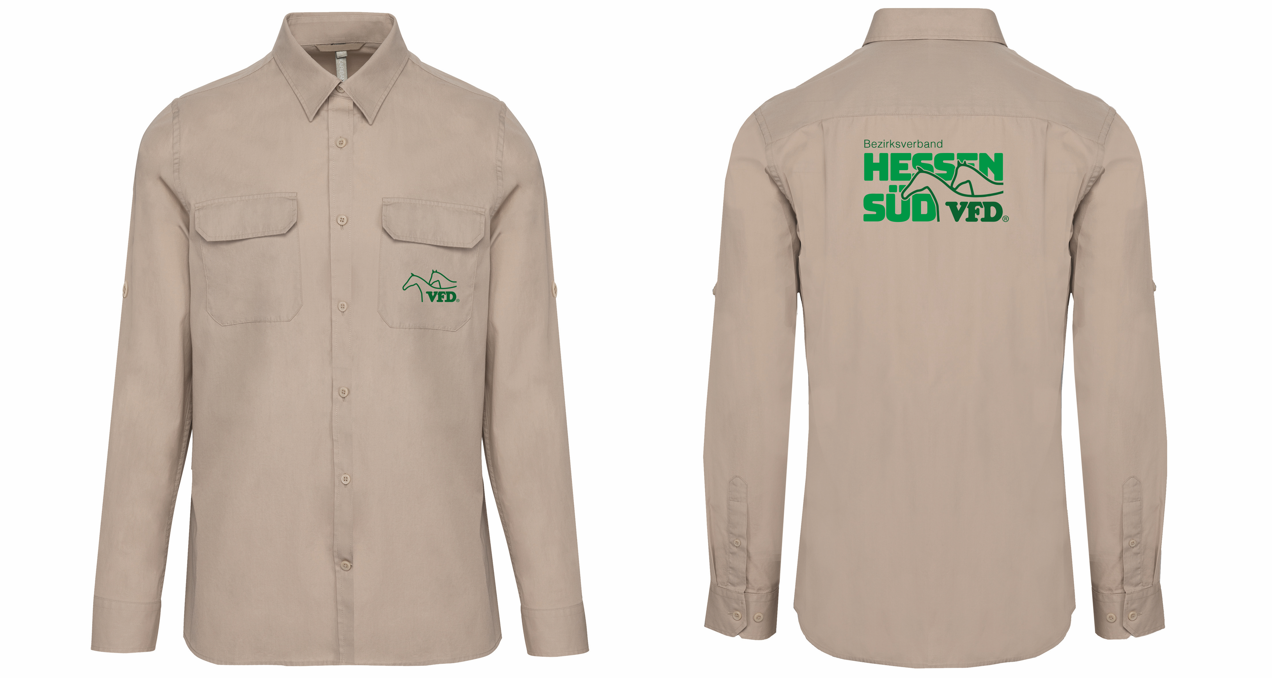 VFD e.V. BV Hessen Süd Safari Langarmhemd für Männer mit Logodruck 590K/TT