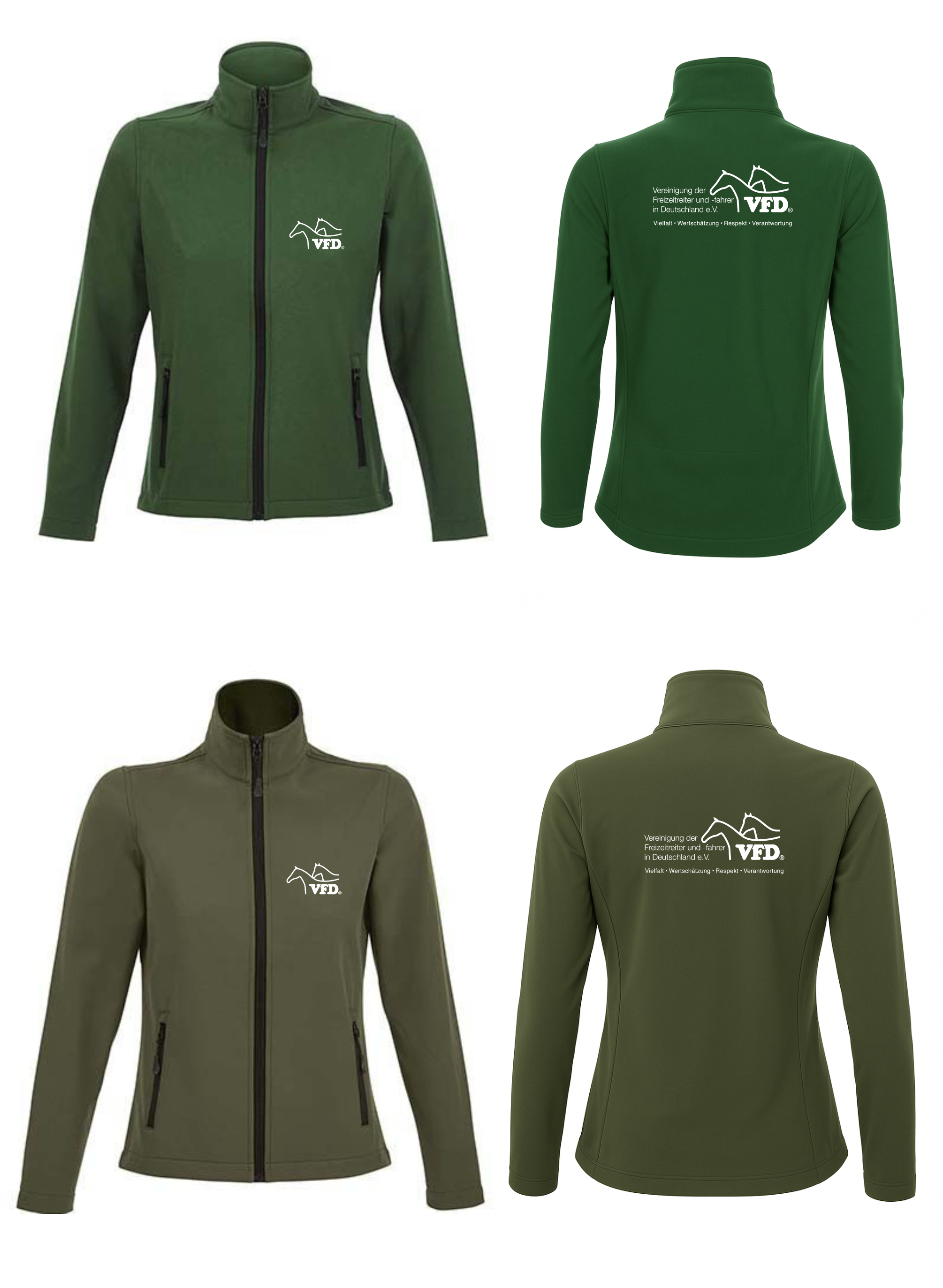 VFD Shop Women Softshell Zip Jacke Race bedruckt mit VFD Logo 838L-los