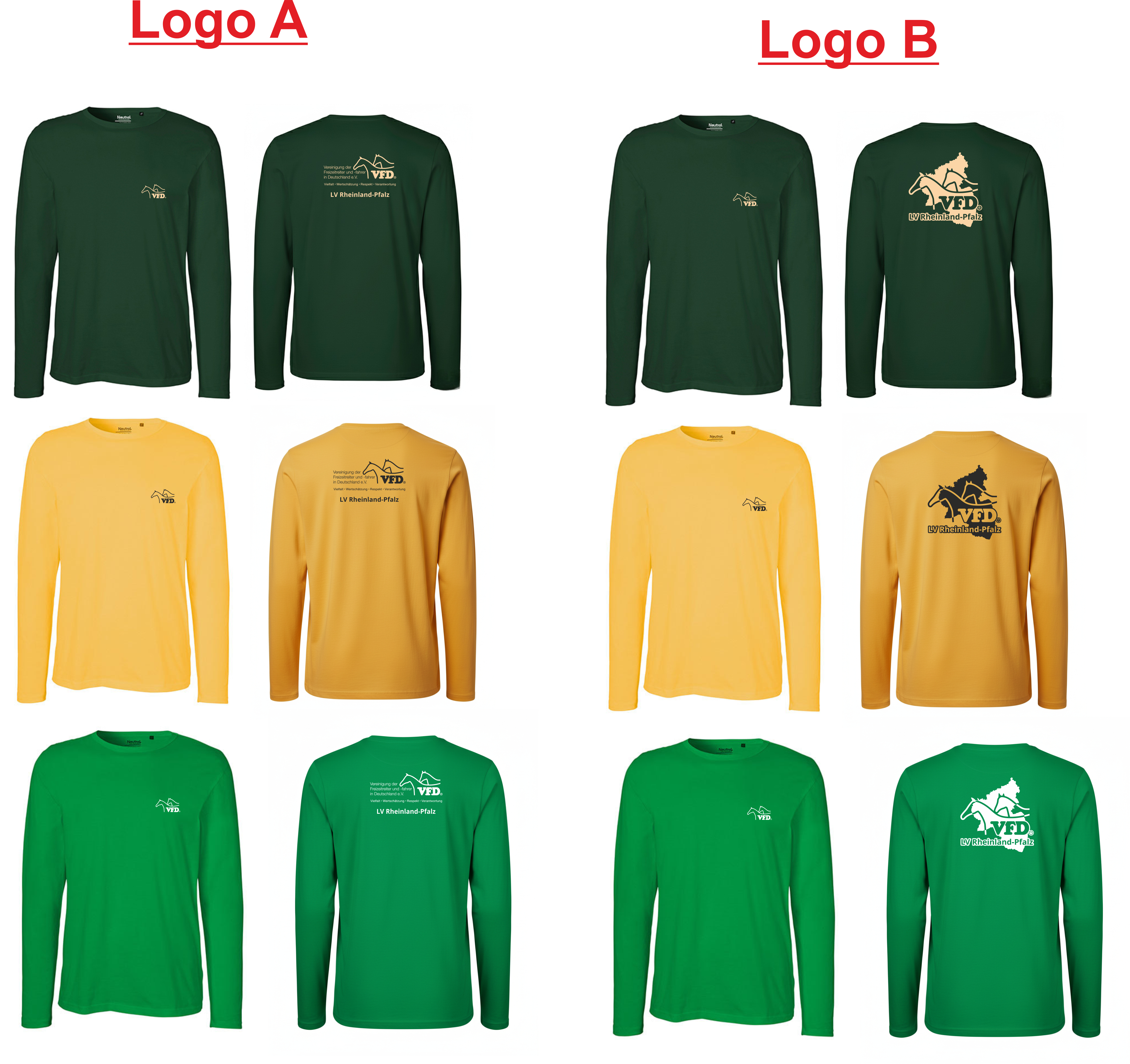 VFD e.V. LV RLP Shop Men Long Sleeve T-Shirt bedruckt mit Logo 61050NE