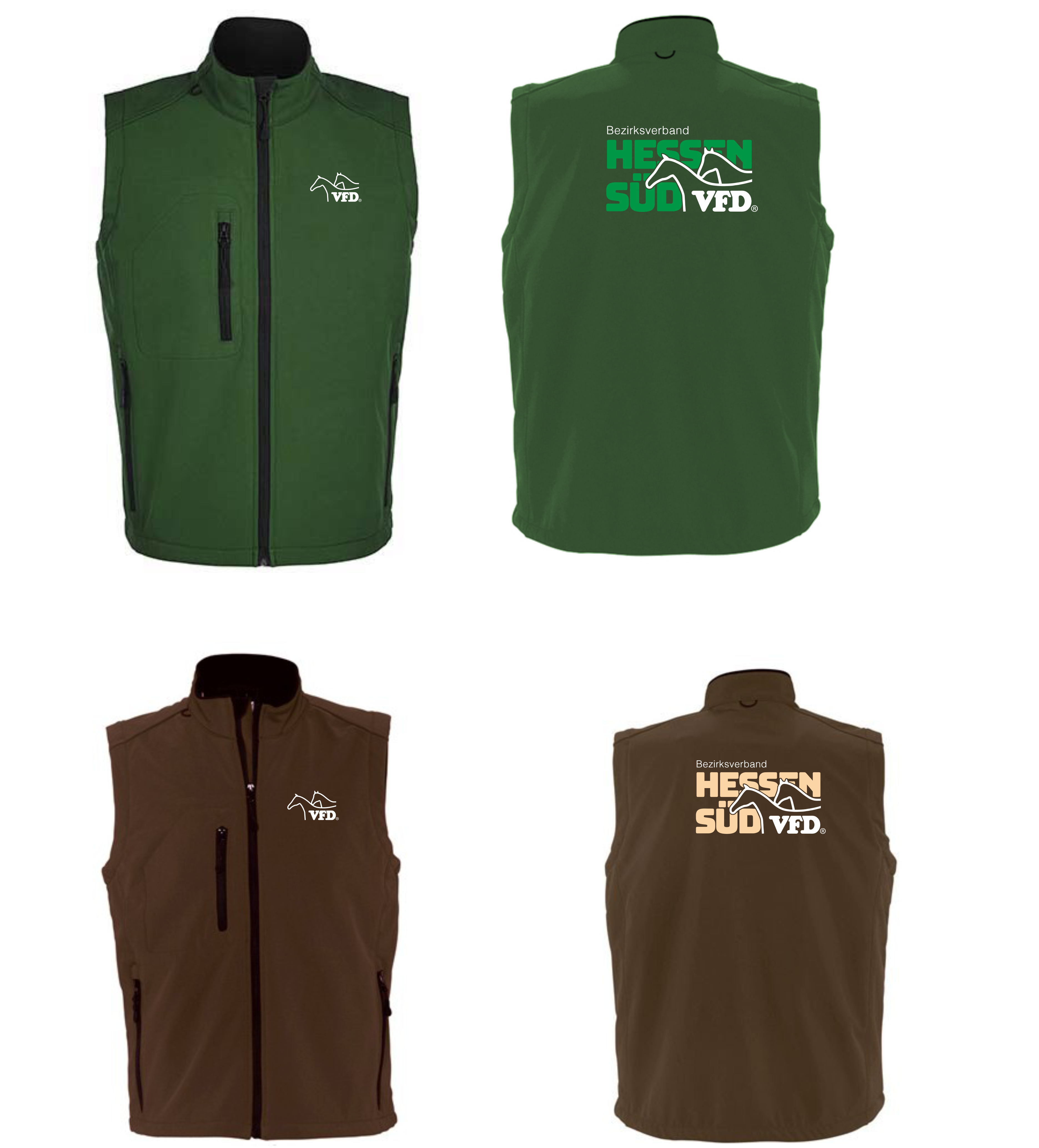 VFD e.V. BV Hessen Süd Männer Softshell Weste bedruckt mit Logo 846L-LOS