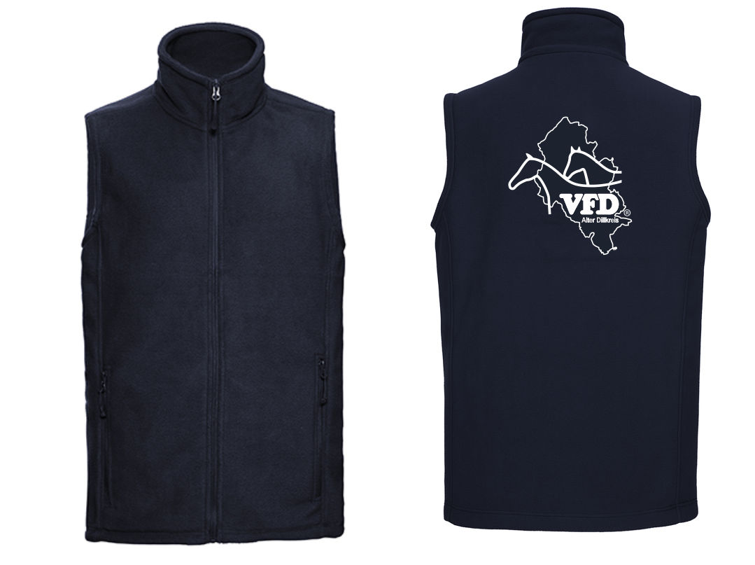 VFD Alter Dillkreis - Fleece-Weste Outdoor Unisex bestickt mit einer Variante vom Logo 8720Z