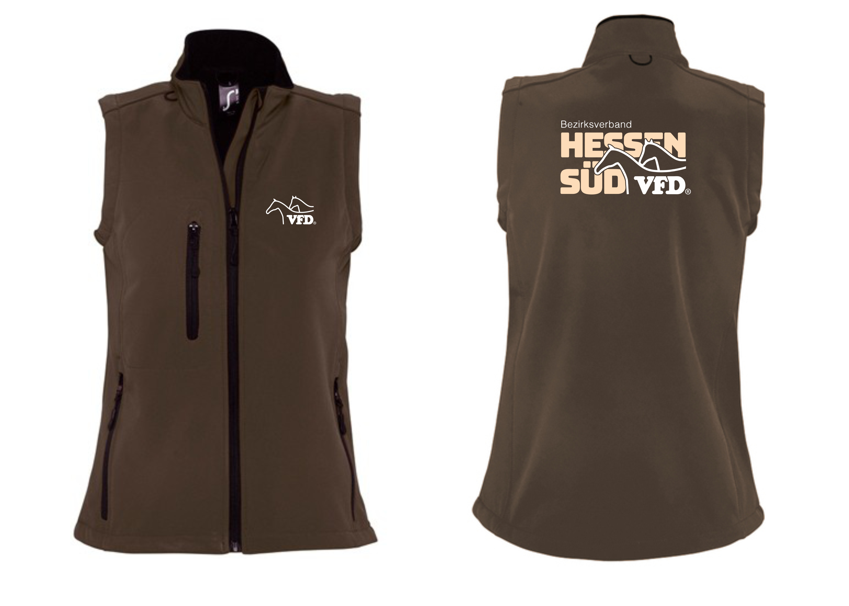 VFD e.V. BV Hessen Süd Frauen Softshell Weste bedruckt mit Logo 847L-LOS