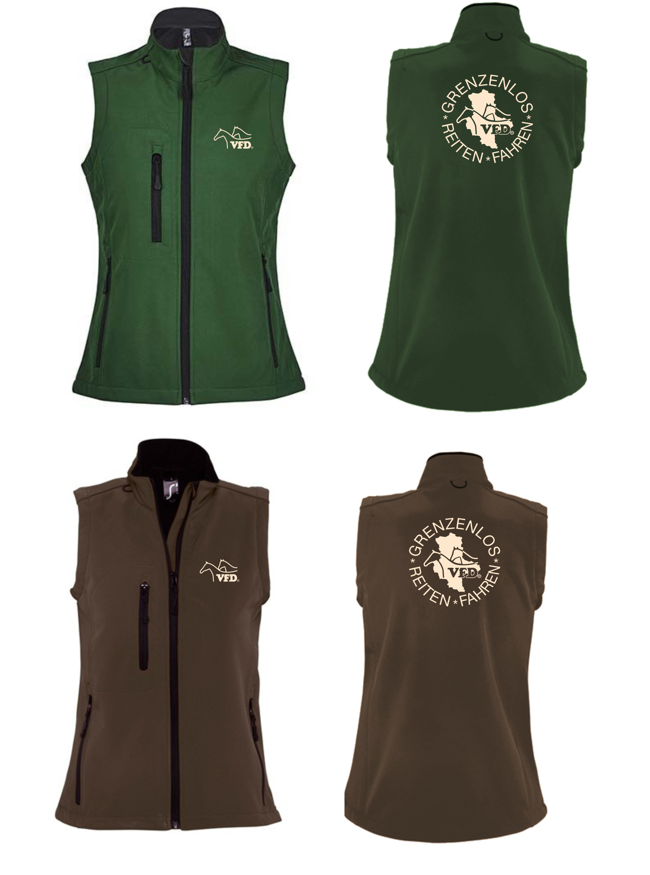 VFD e.V. RLP Shop Frauen Softshell Weste bedruckt mit Logo 847L-LOS