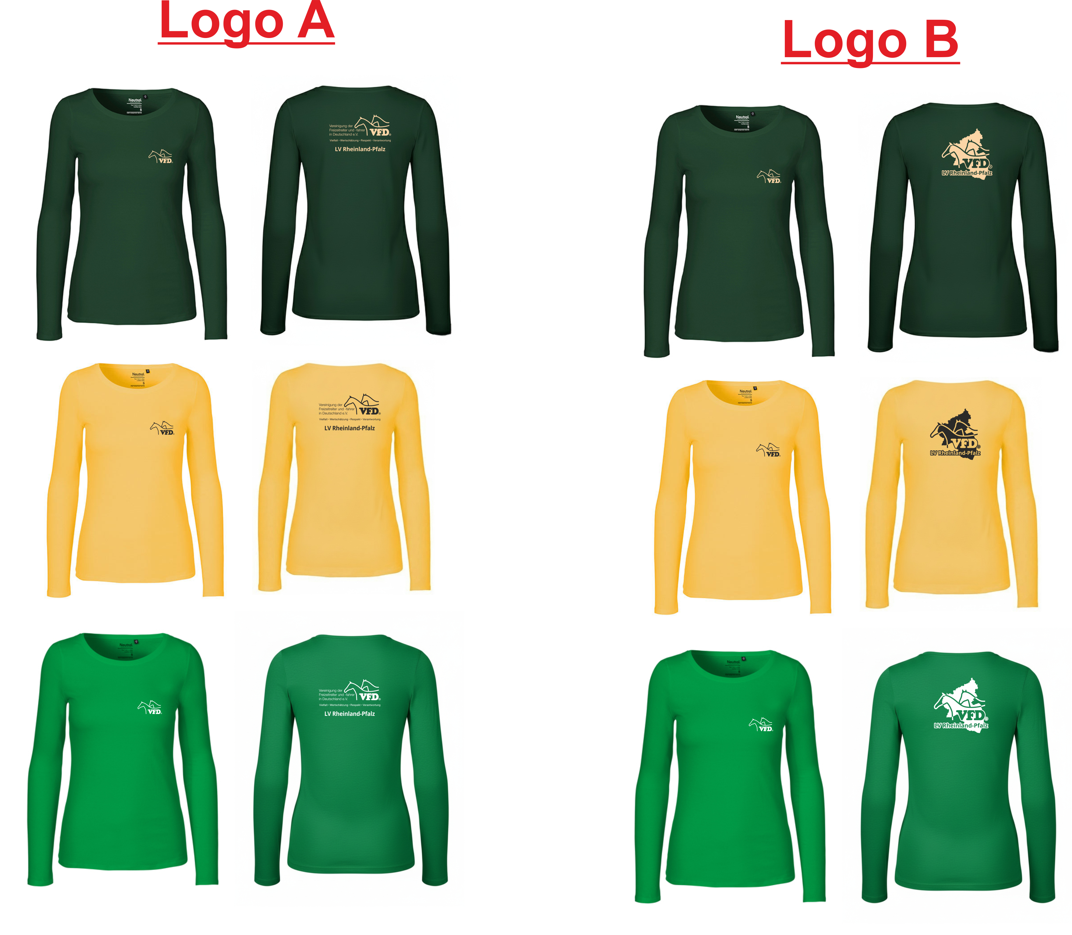 VFD e.V. LV RLP Shop Women Long Sleeve T-Shirt bedruckt mit Logo 81050NE