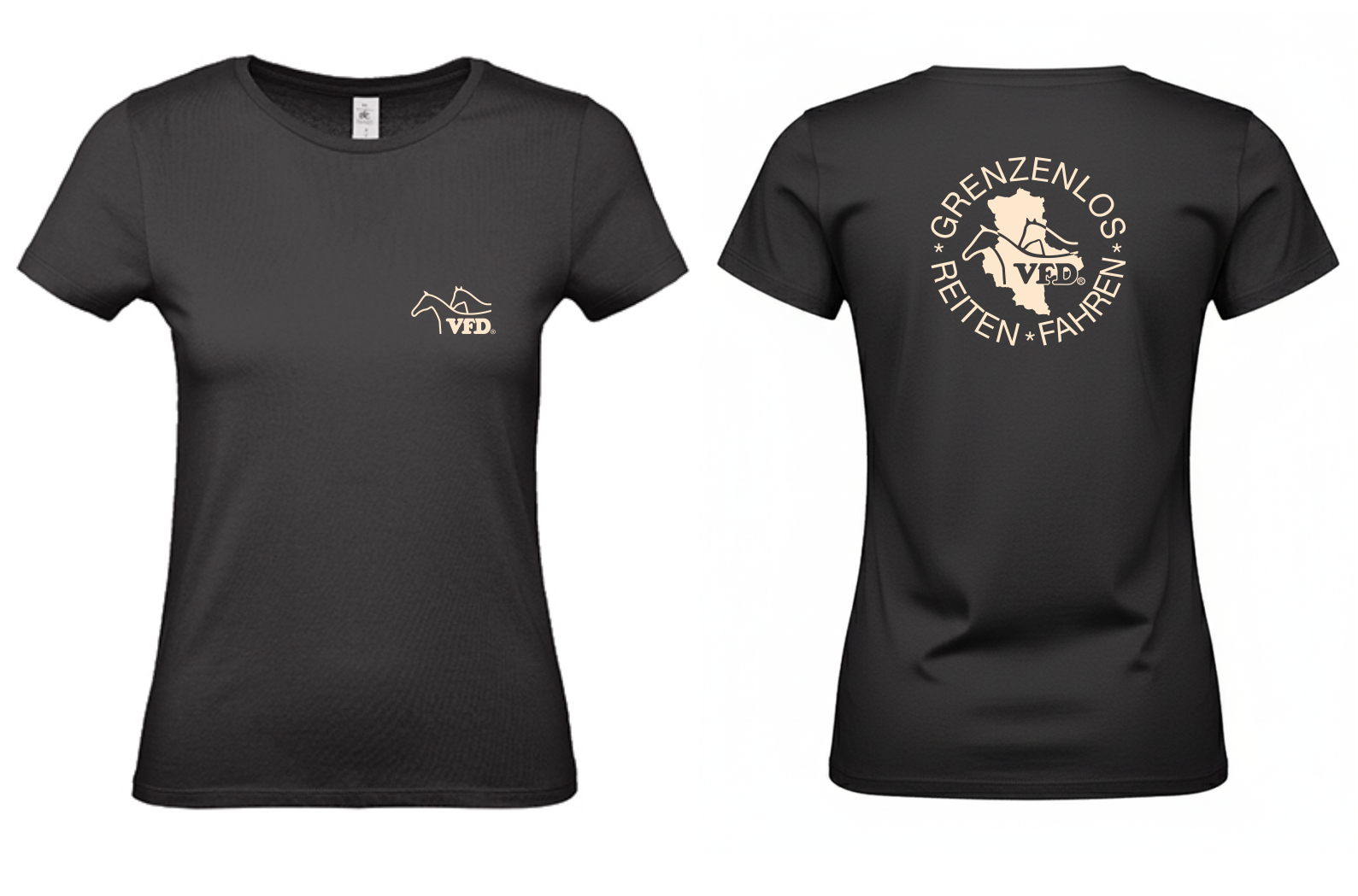 VFD e.V. Sachsen-Anhalt Frauen Shirt T-Shirt bedruckt Brust + Rücken mit Logo BCTW02T#150