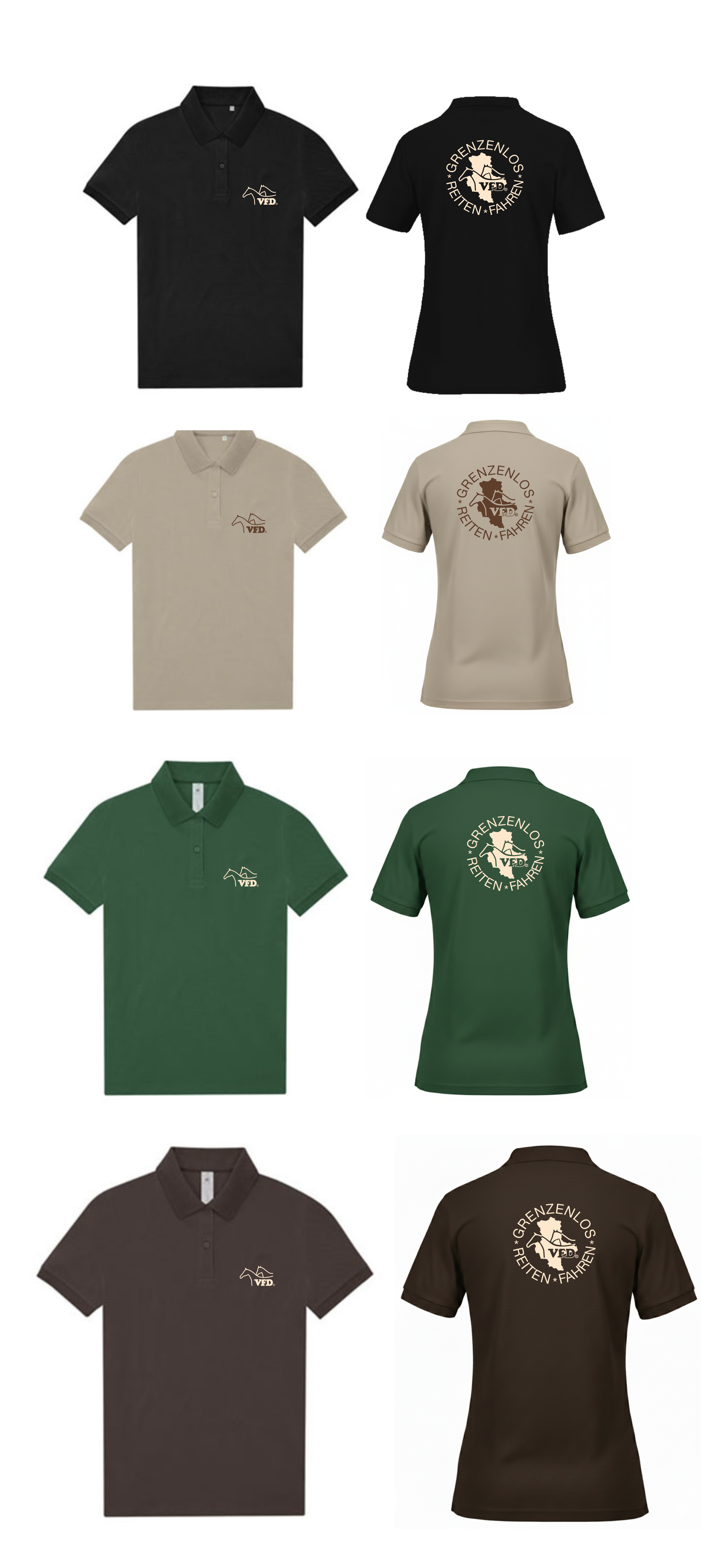 VFD Shop Women Polo-Hemd bedruckt mit Logo 440BCPW