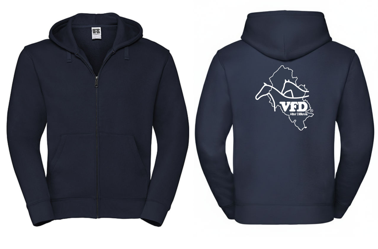 VFD Alter Dillkreis - Herren Jacke Zip Hoody bedruckt mit einer Variante vom Logo Z266