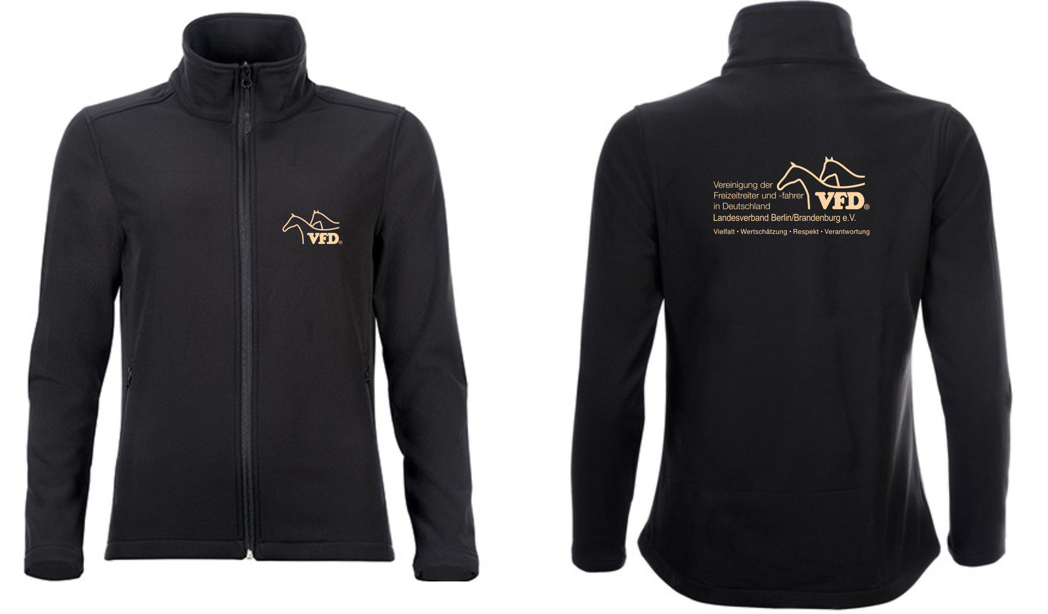 VFD e.V. LV BB Frauen Softshell Zip Jacke Race bedruckt mit Logo 838L-los