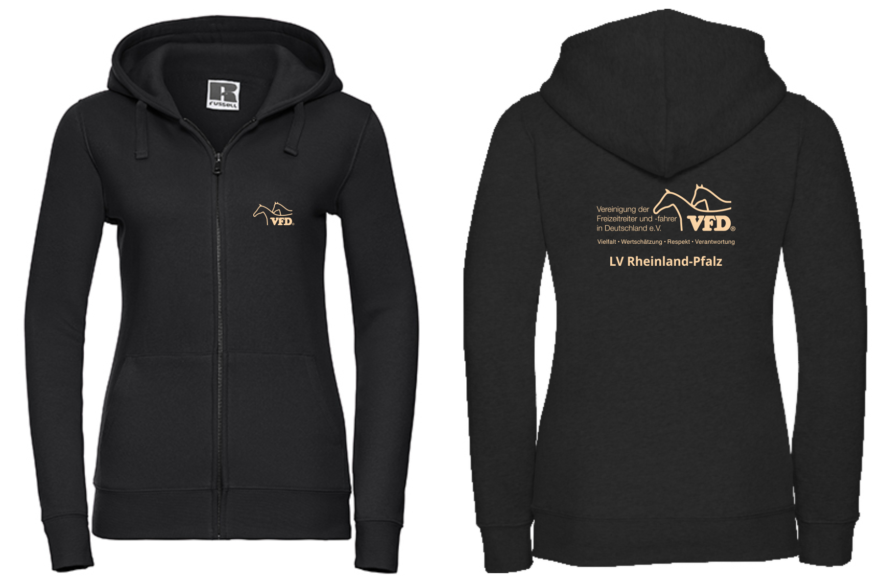 VFD e.V. RLP Shop - Women Jacke ZIP Hoody bedruckt mit einer Variante vom Logo Z266F
