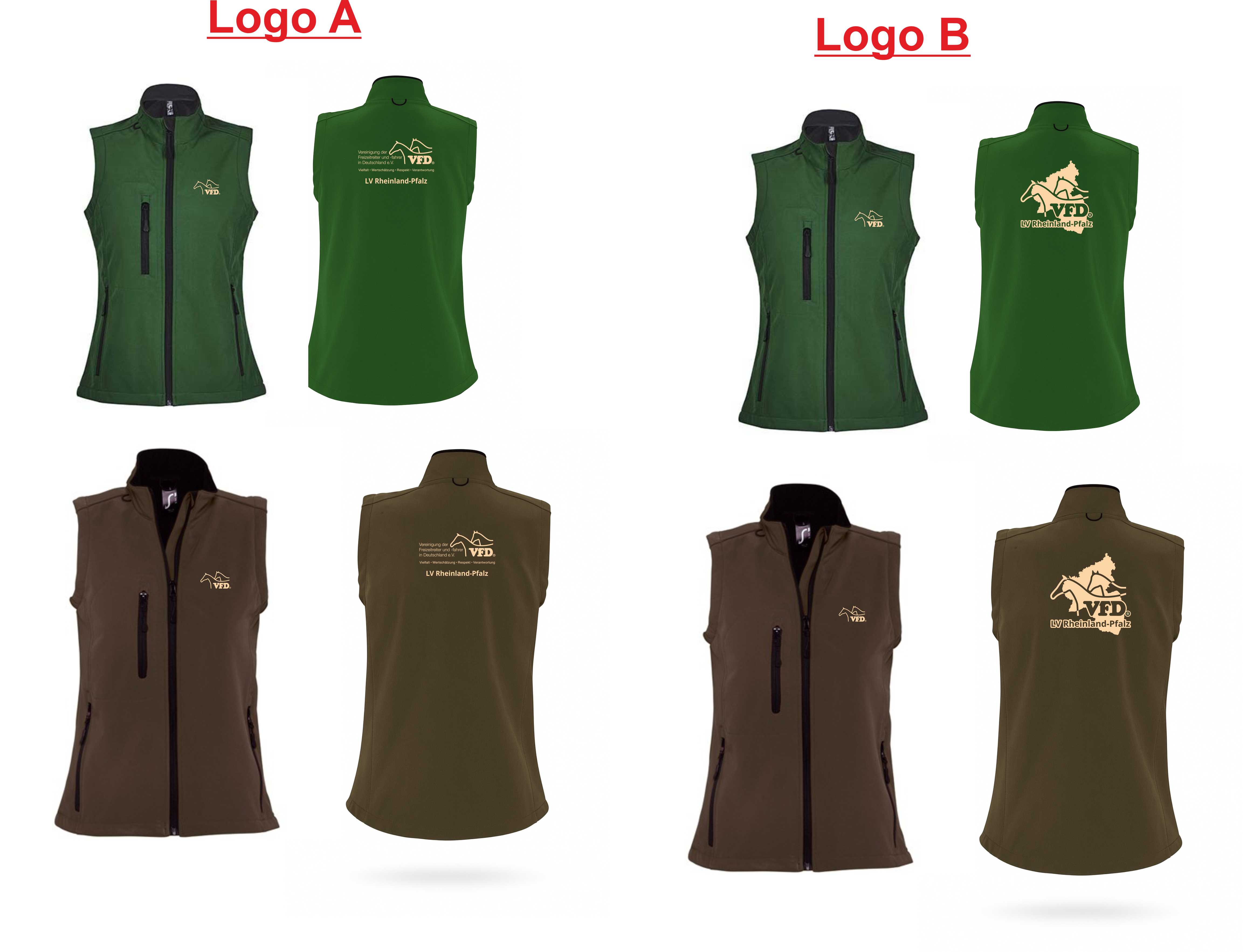 VFD e.V. RLP Shop Frauen Softshell Weste bedruckt mit Logo 847L-LOS
