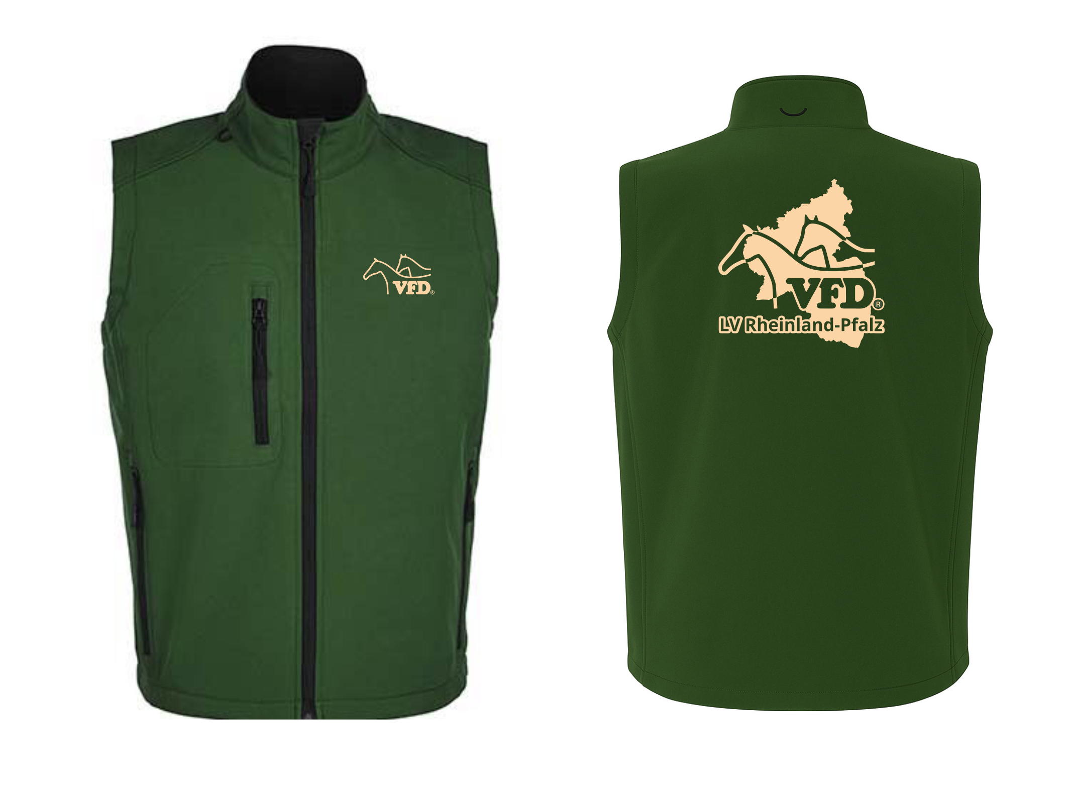VFD e.V. RLP Shop Männer Softshell Weste bedruckt mit Logo 846L-LOS