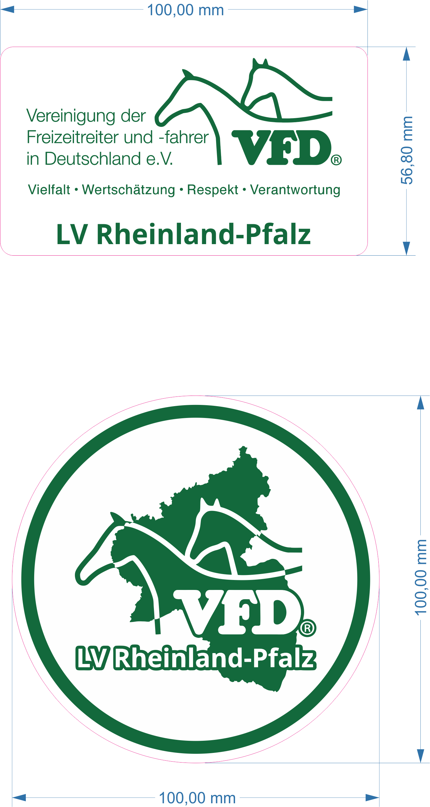 VFD e.V. LV RLP Shop Logoaufkleber Rheinland-Pfalz