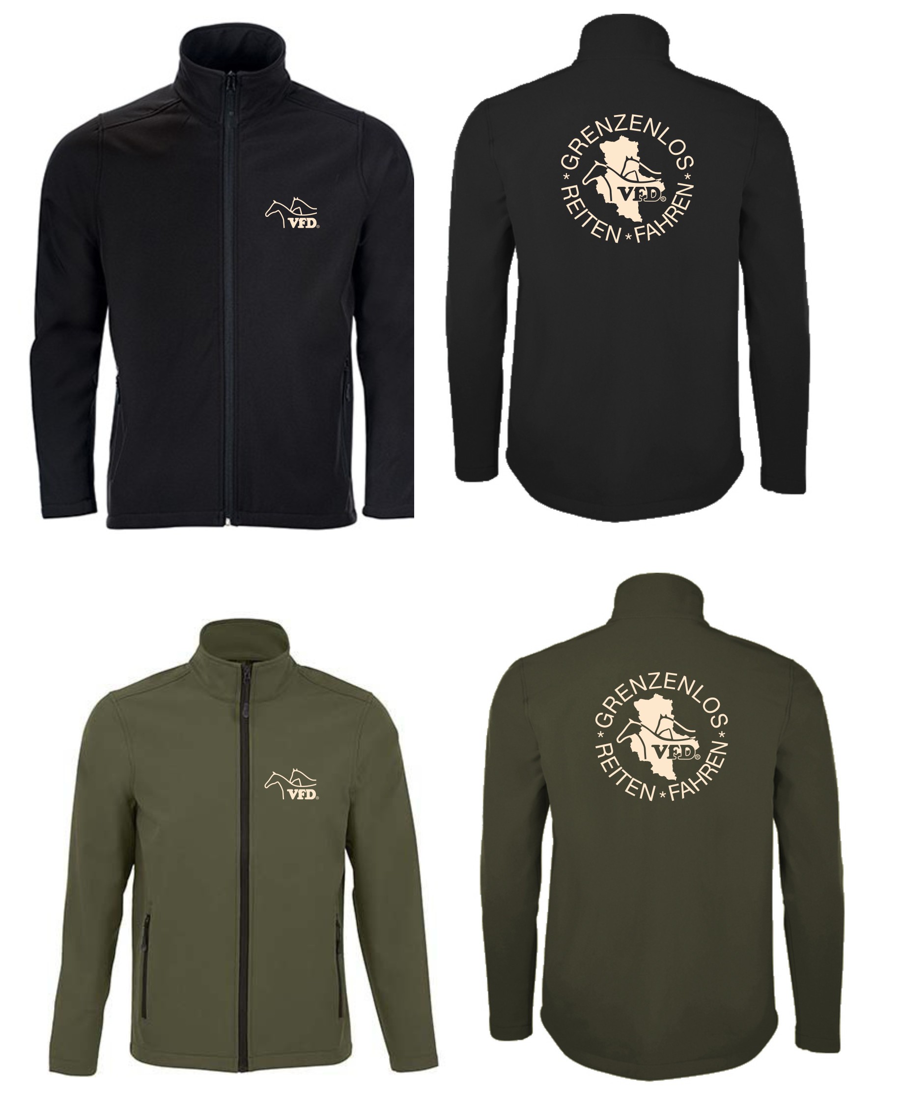 VFD e.V. Sachsen-Anhalt Herren Softshell Zip Jacke Race bedruckt mit Logo 837L-los