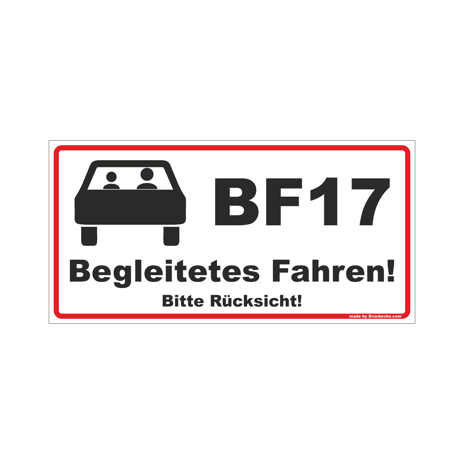 BF17-titel "Begleitetes Fahren" Aufkleber / Magnetfolie