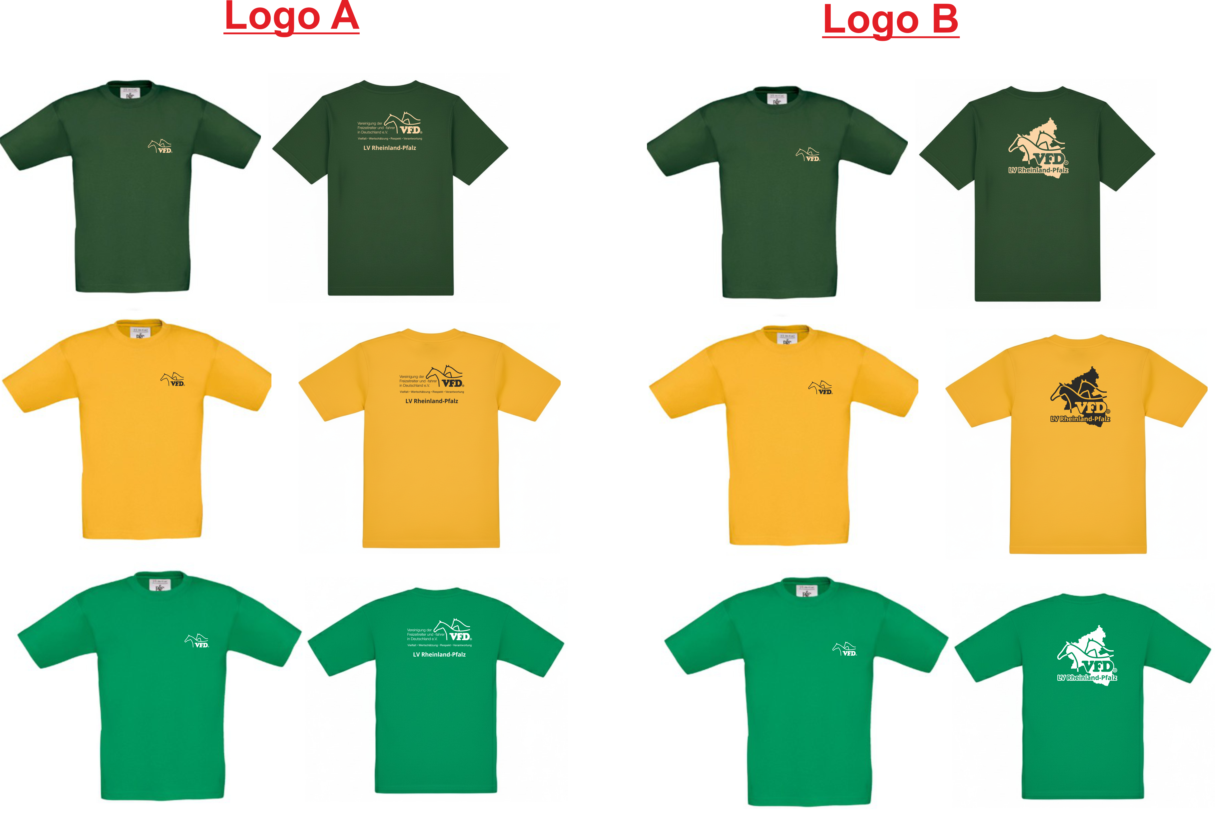 VFD e.V. LV RLP Shop Kinder T-Shirt Kids Shirt bedruckt auf Brust + Rücken BCTK300