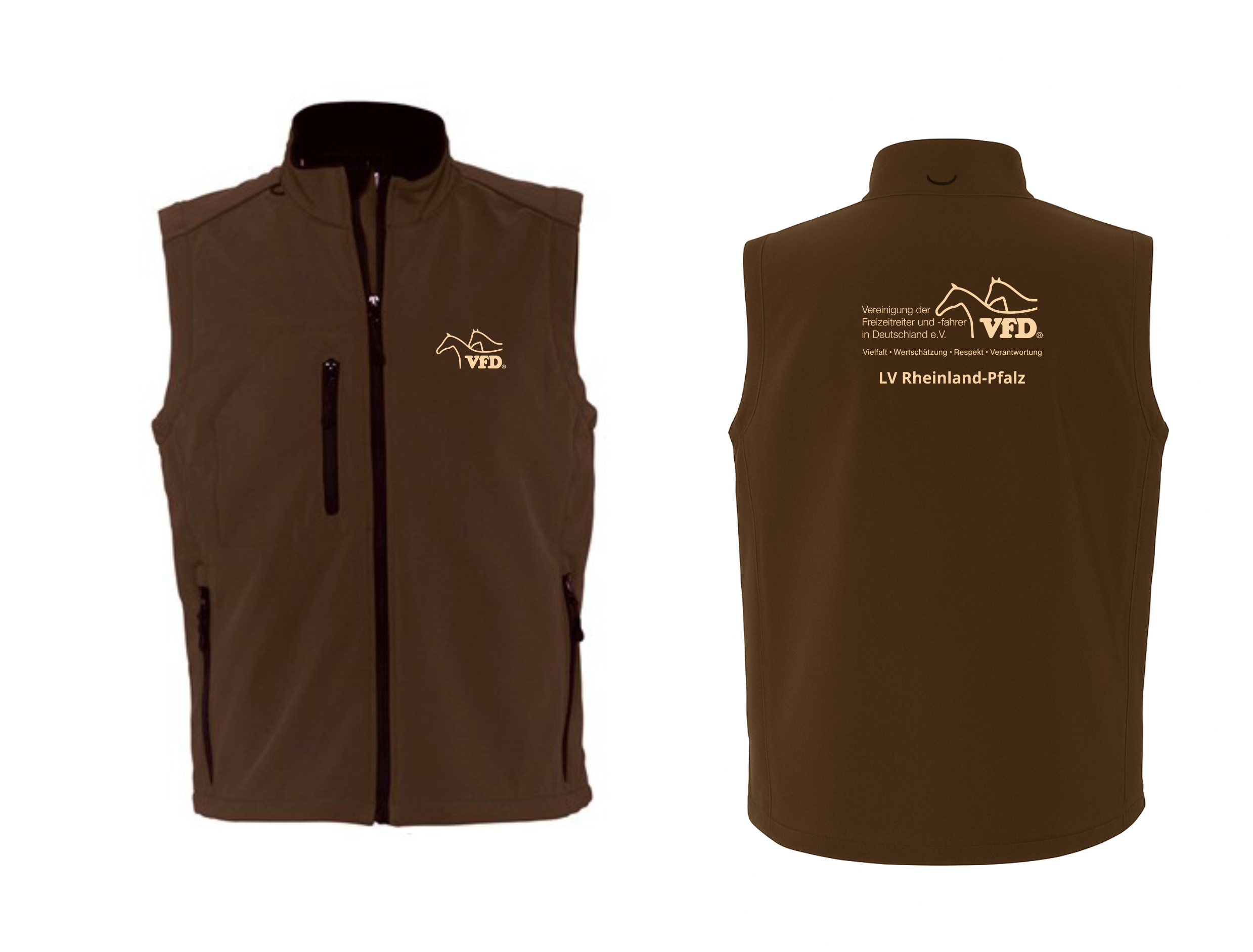 VFD e.V. RLP Shop Männer Softshell Weste bedruckt mit Logo 846L-LOS