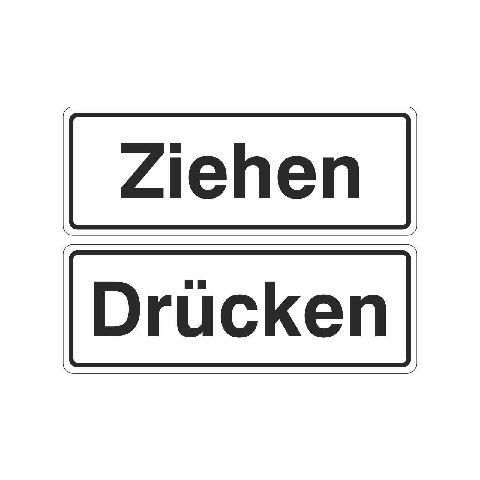 Aufkleber "Drücken/Ziehen"
