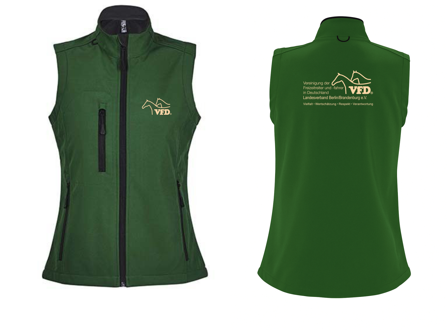 VFD Shop Women Softshell Weste bedruckt mit Logo 847L-LOS