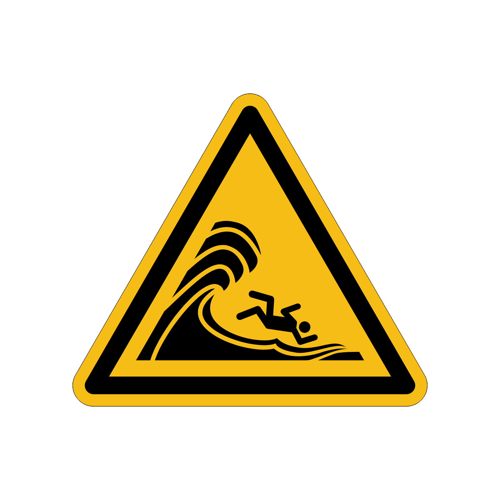Warnaufkleber Krokodil/Alligator – 10 Cm, 4 Stück, DIN EN ISO 7010 / ASR A1.3, Wasserfest & UV-beständig