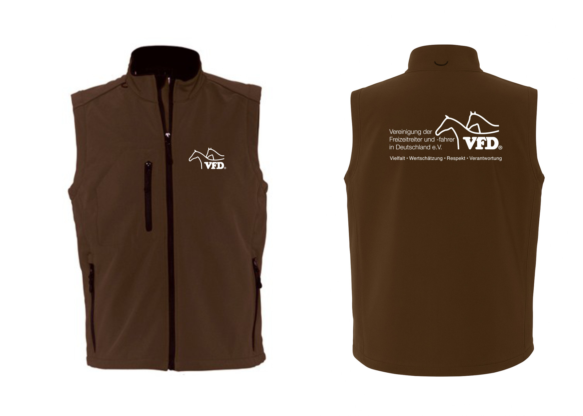 VFD Shop Men Softshell Weste bedruckt mit Logo 846L-LOS