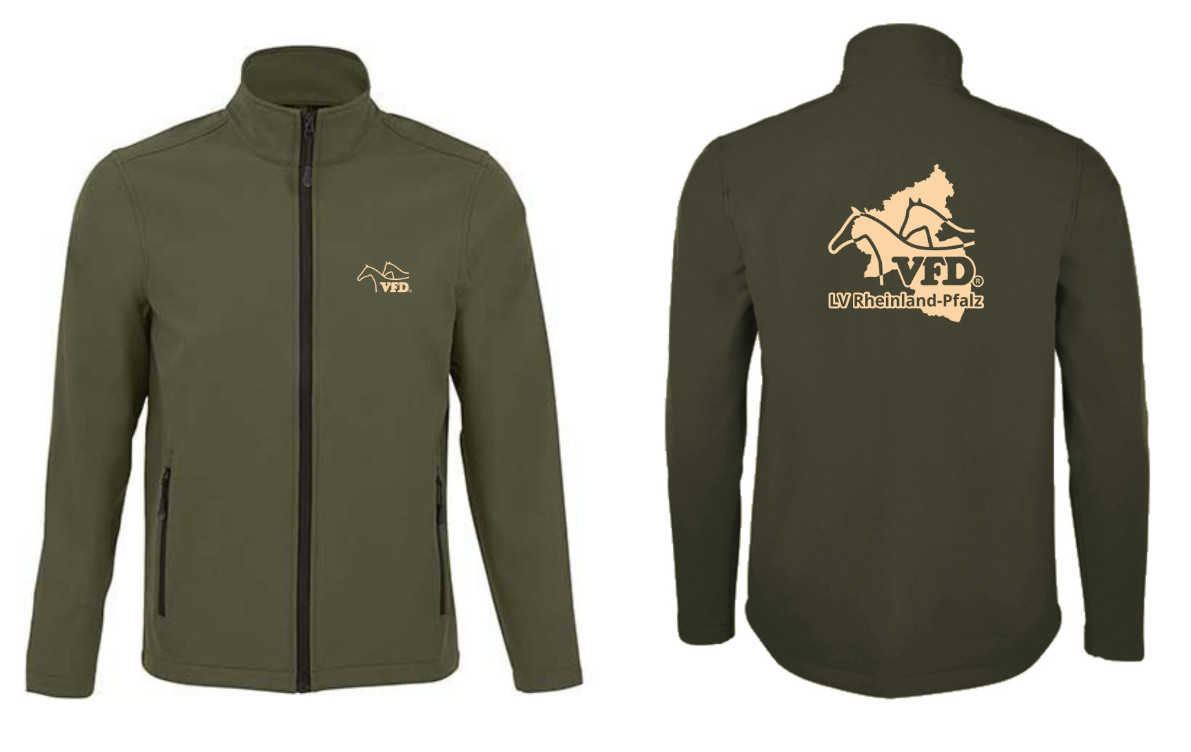 VFD e.V. LV RLP Shop Herren Softshell Zip Jacke Race bedruckt mit Logo 837L-los