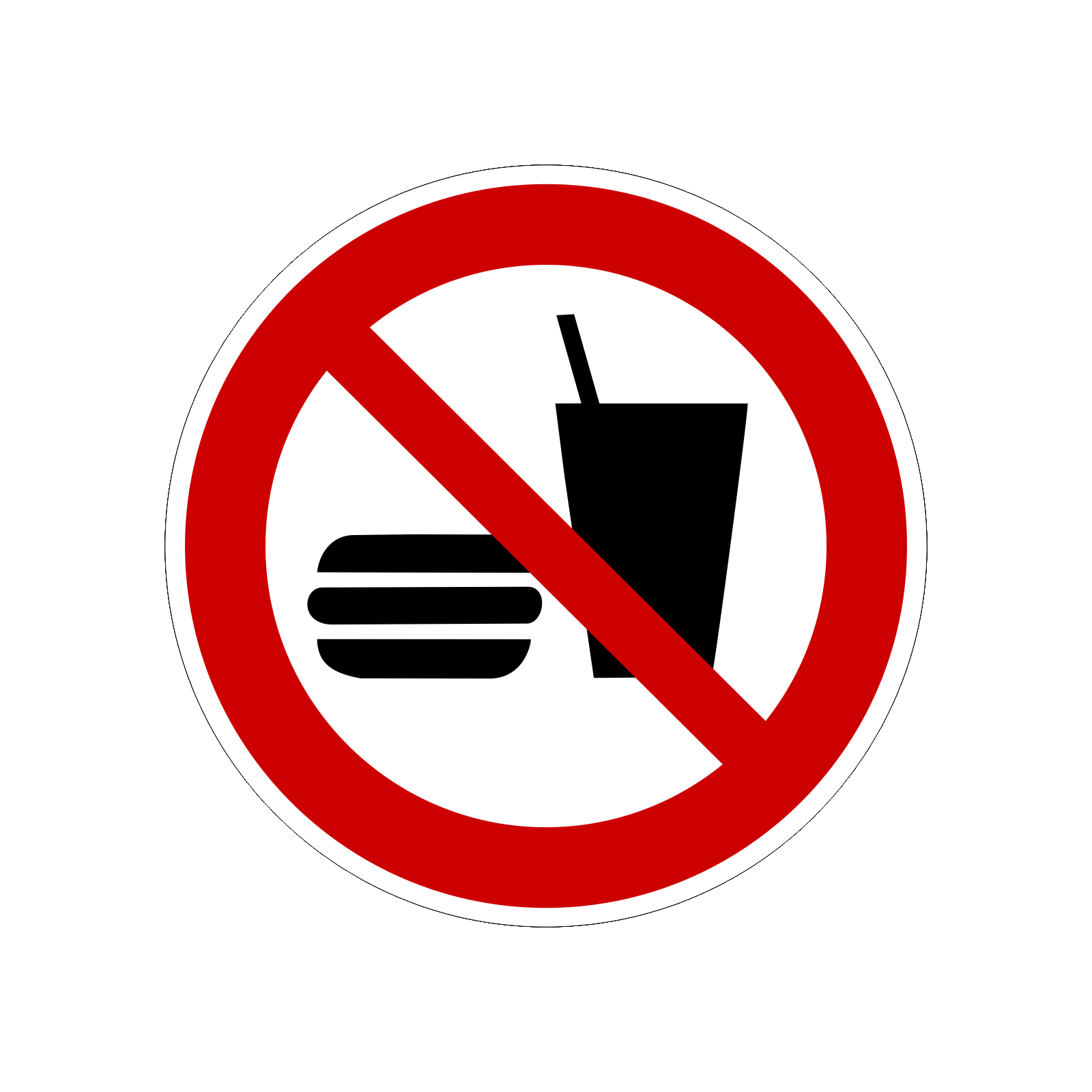 "Essen / Trinken verboten" Aufkleber