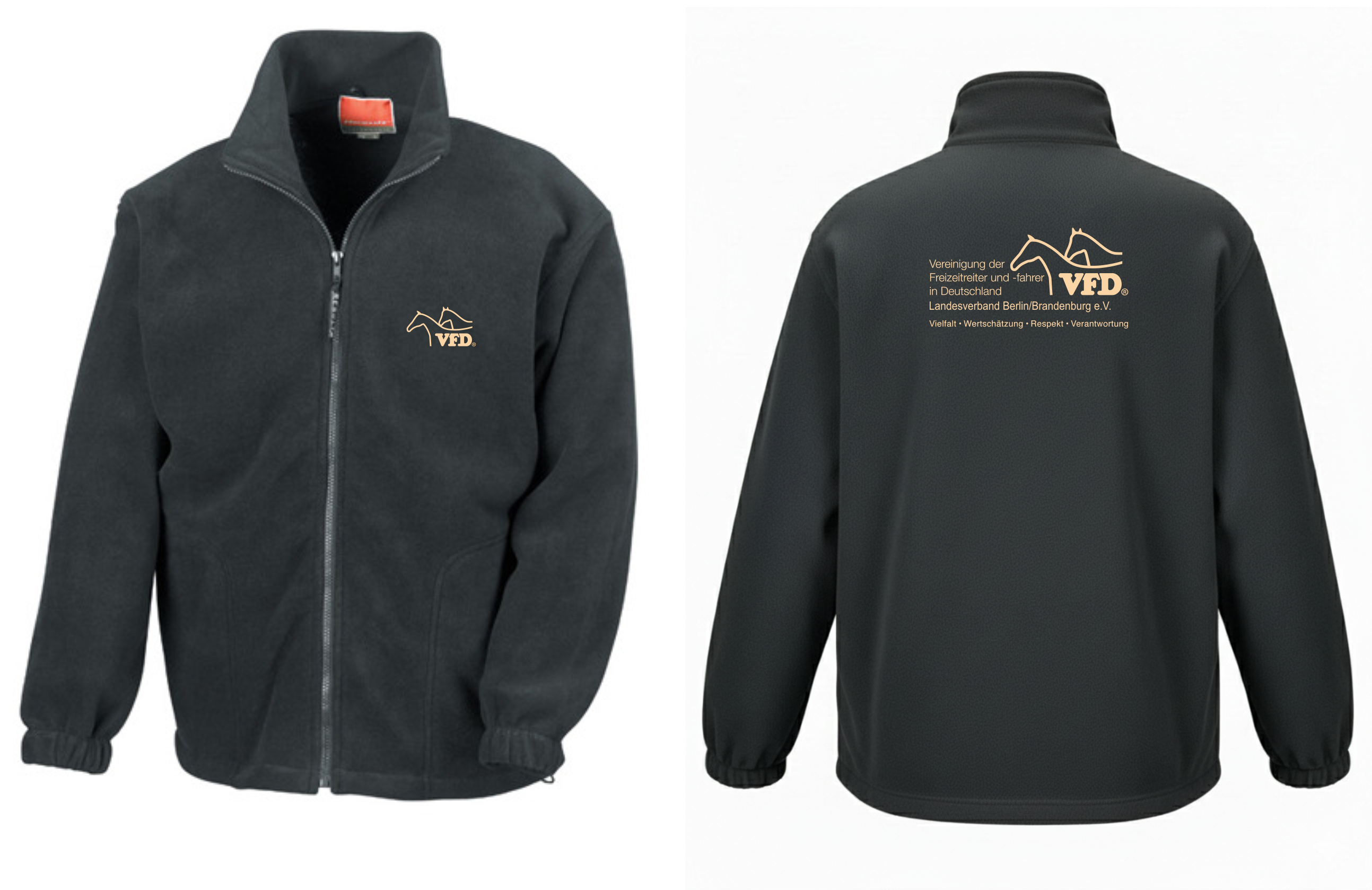 VFD e.V LV BB Shop - Fleecejacke Polartherm Unisex bestickt auf Brust + Rücken RT36A