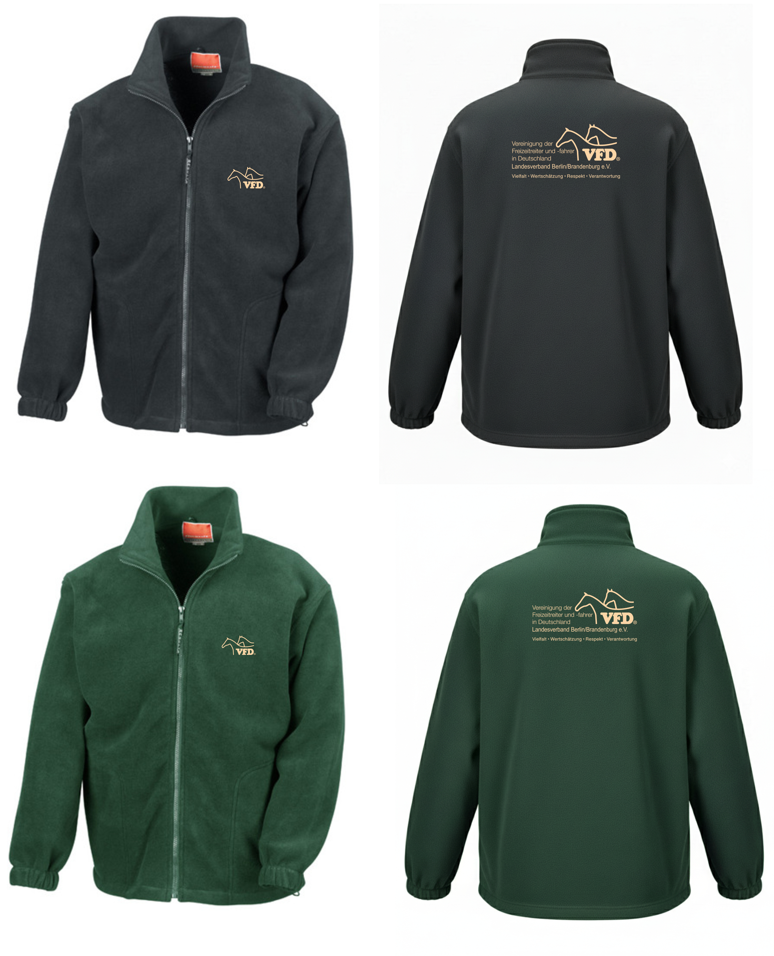 VFD e.V LV BB Shop - Fleecejacke Polartherm Unisex bestickt auf Brust + Rücken RT36A