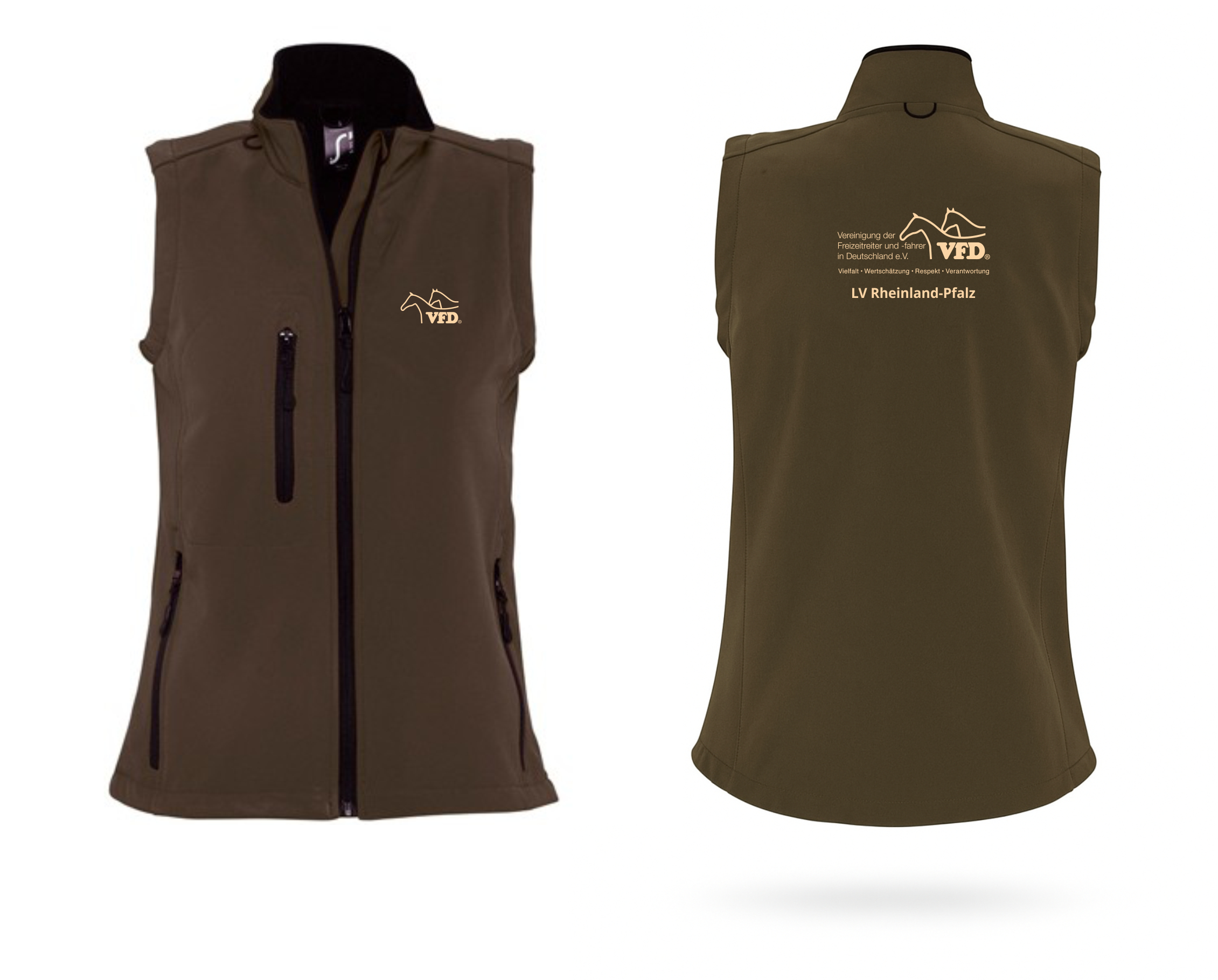 VFD e.V. Sachsen-Anhalt Frauen Softshell Weste bedruckt mit Logo 847L-LOS