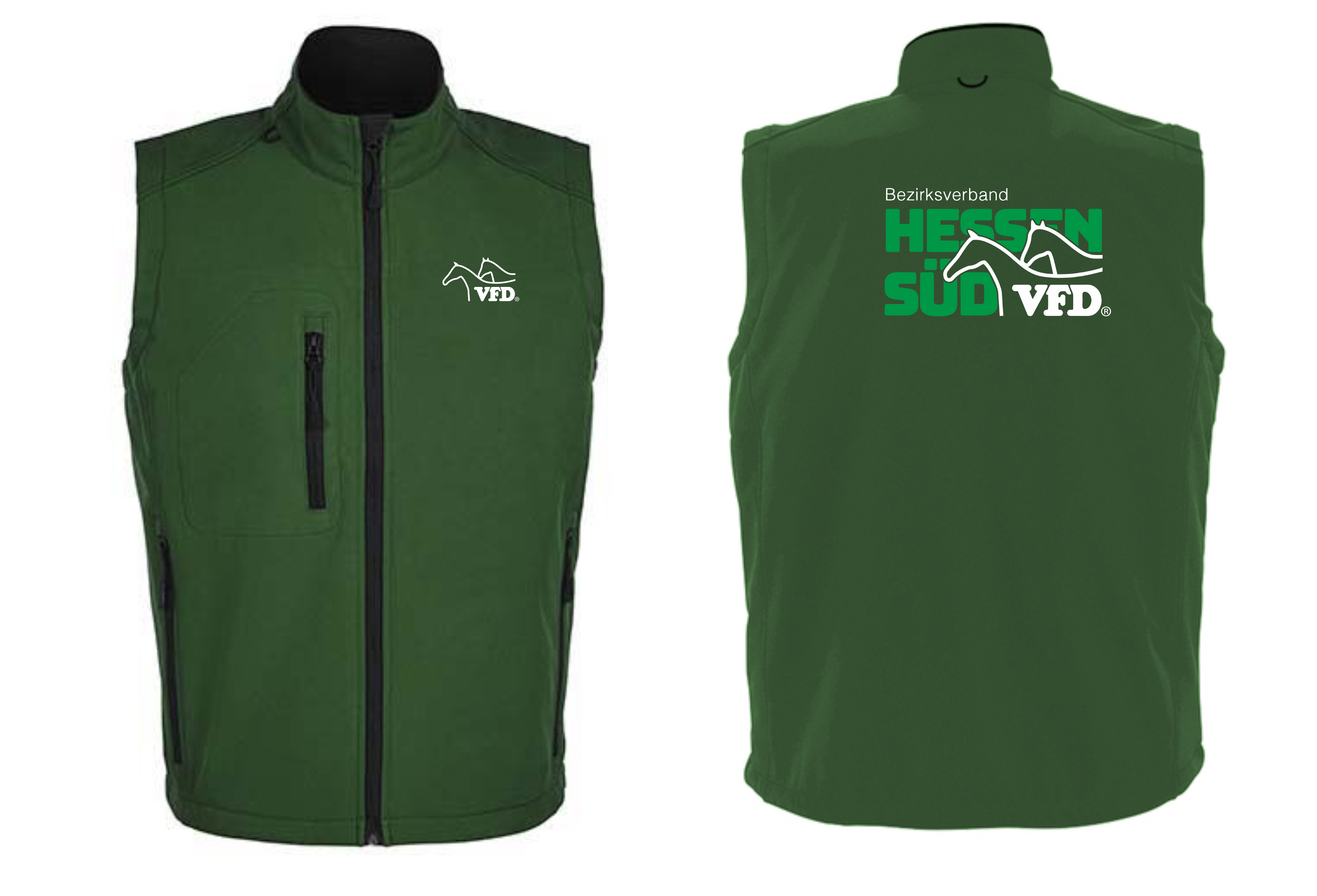 VFD e.V. BV Hessen Süd Männer Softshell Weste bedruckt mit Logo 846L-LOS