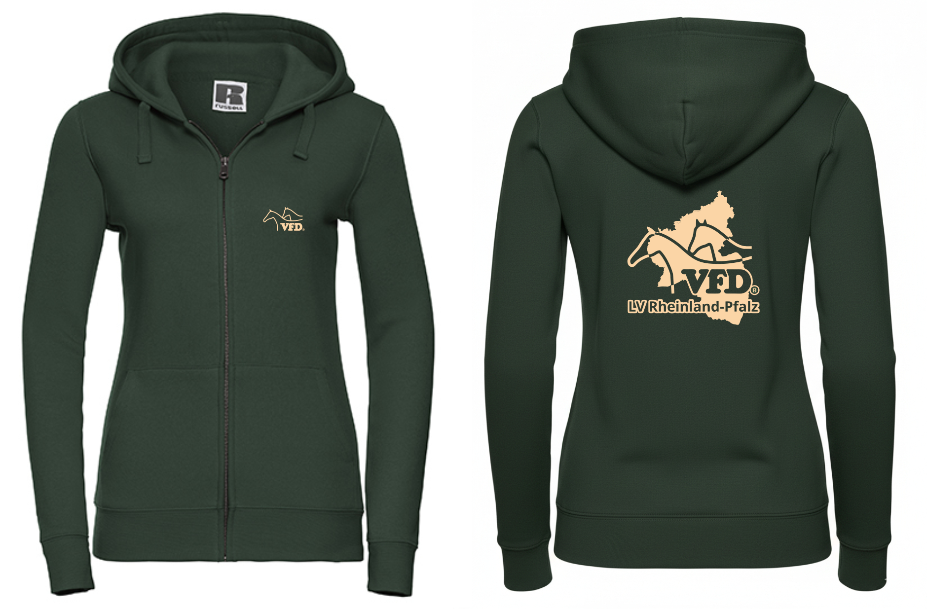 VFD e.V. RLP Shop - Women Jacke ZIP Hoody bedruckt mit einer Variante vom Logo Z266F