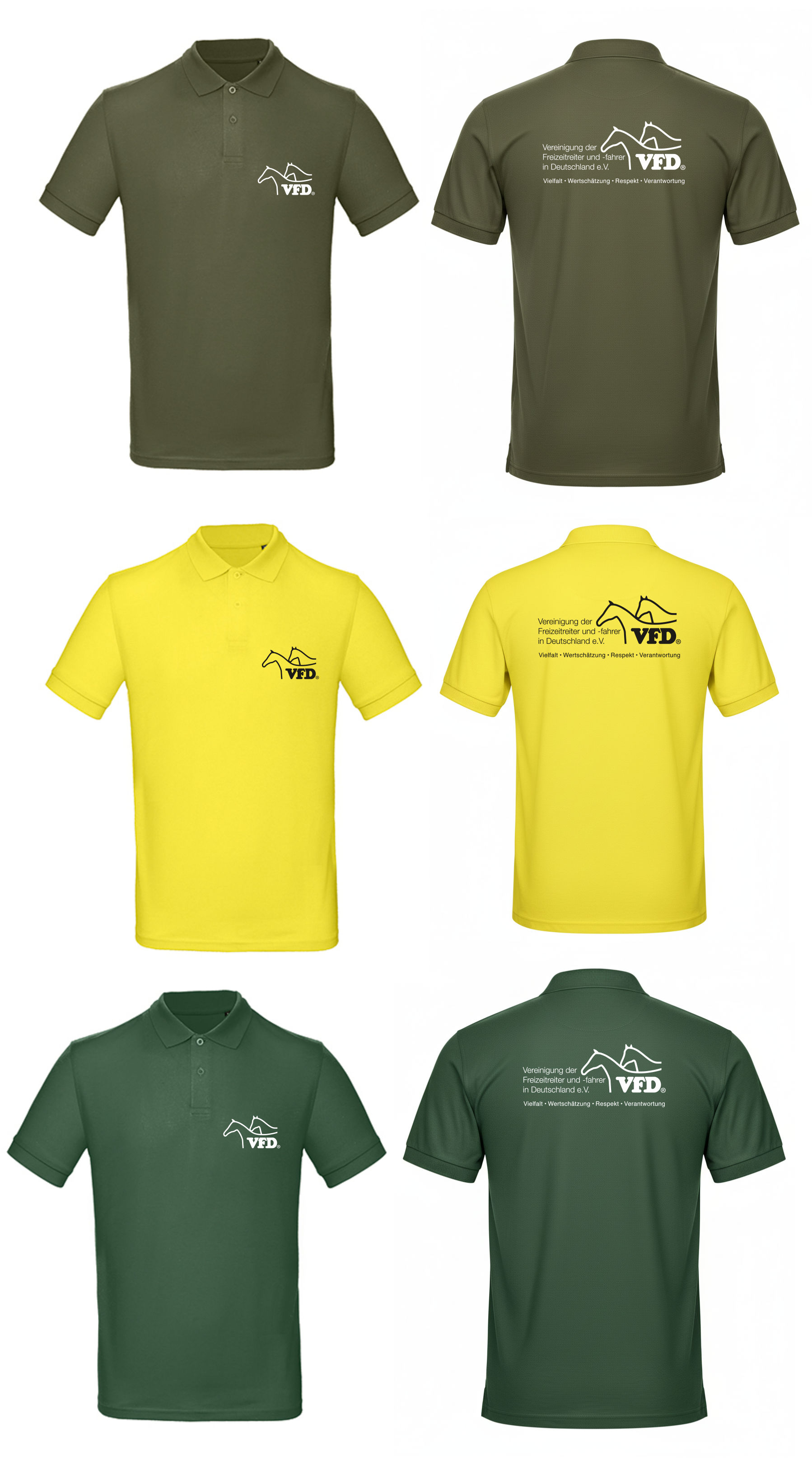 VFD Shop Men Polo-Hemd bedruckt mit VFD Logo 430BCPM