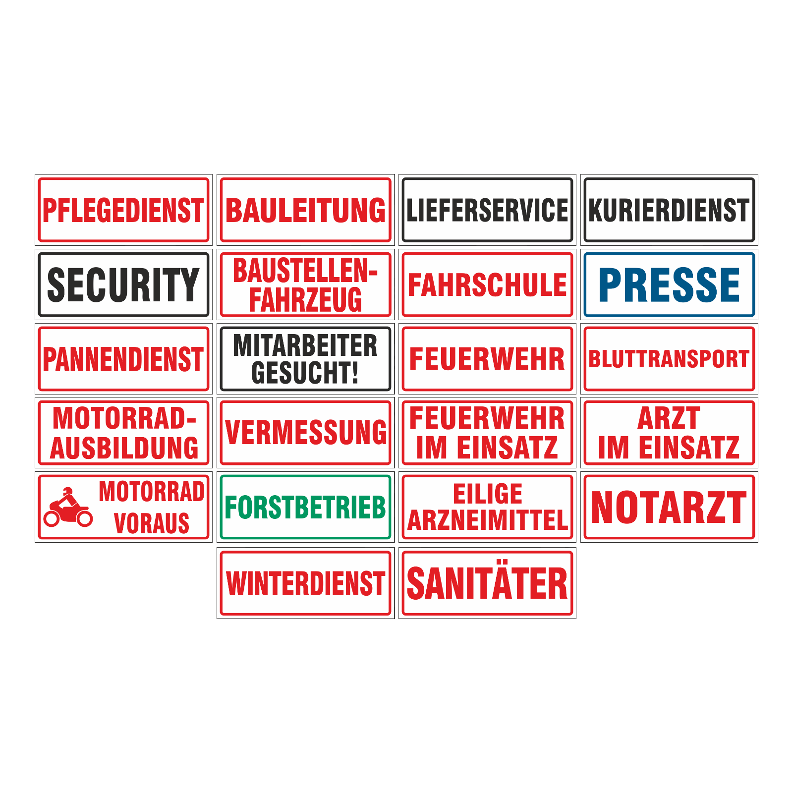 Aufkleber / Magnetschilder für Fahrzeuge