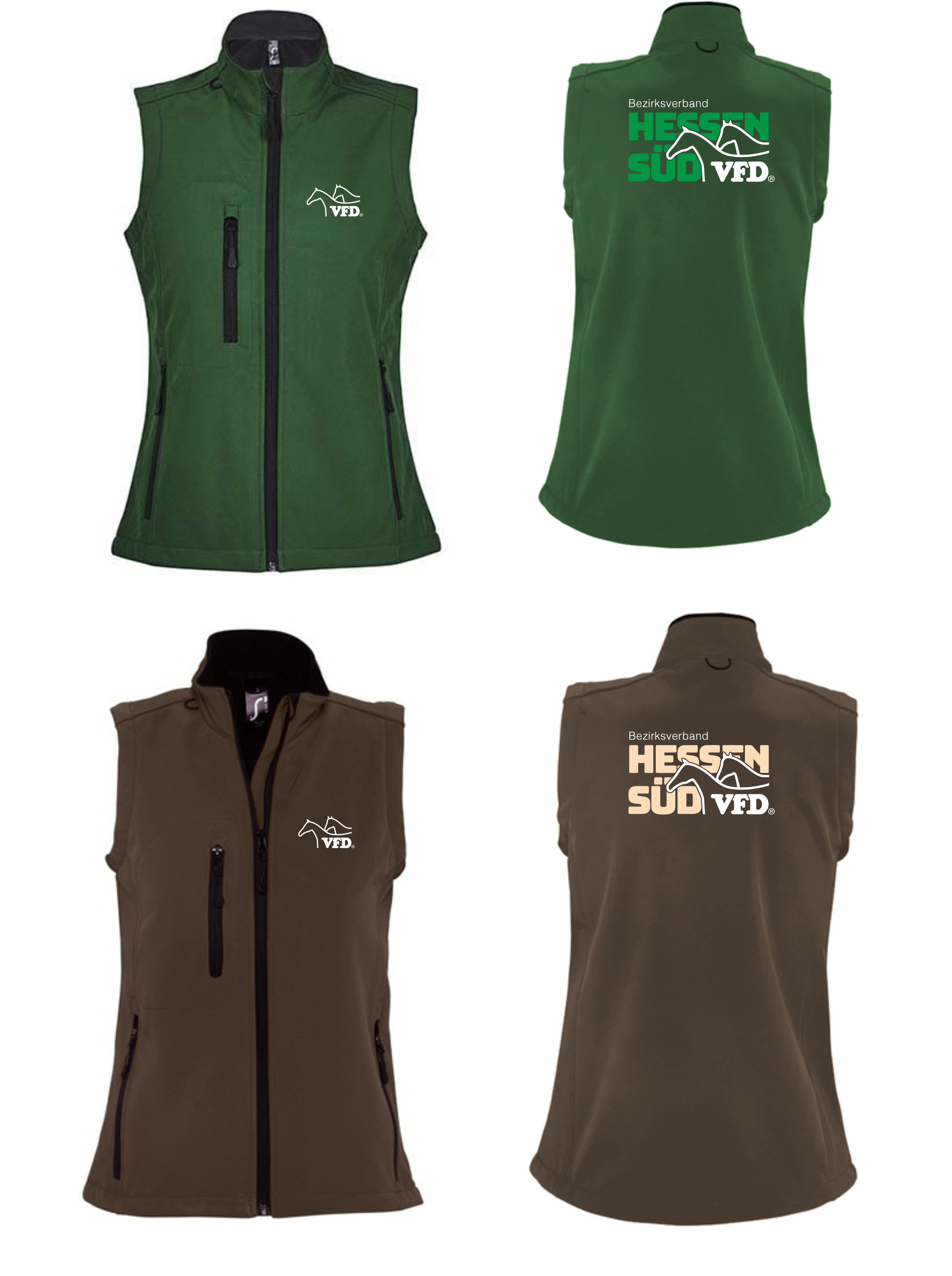 VFD e.V. BV Hessen Süd Frauen Softshell Weste bedruckt mit Logo 847L-LOS