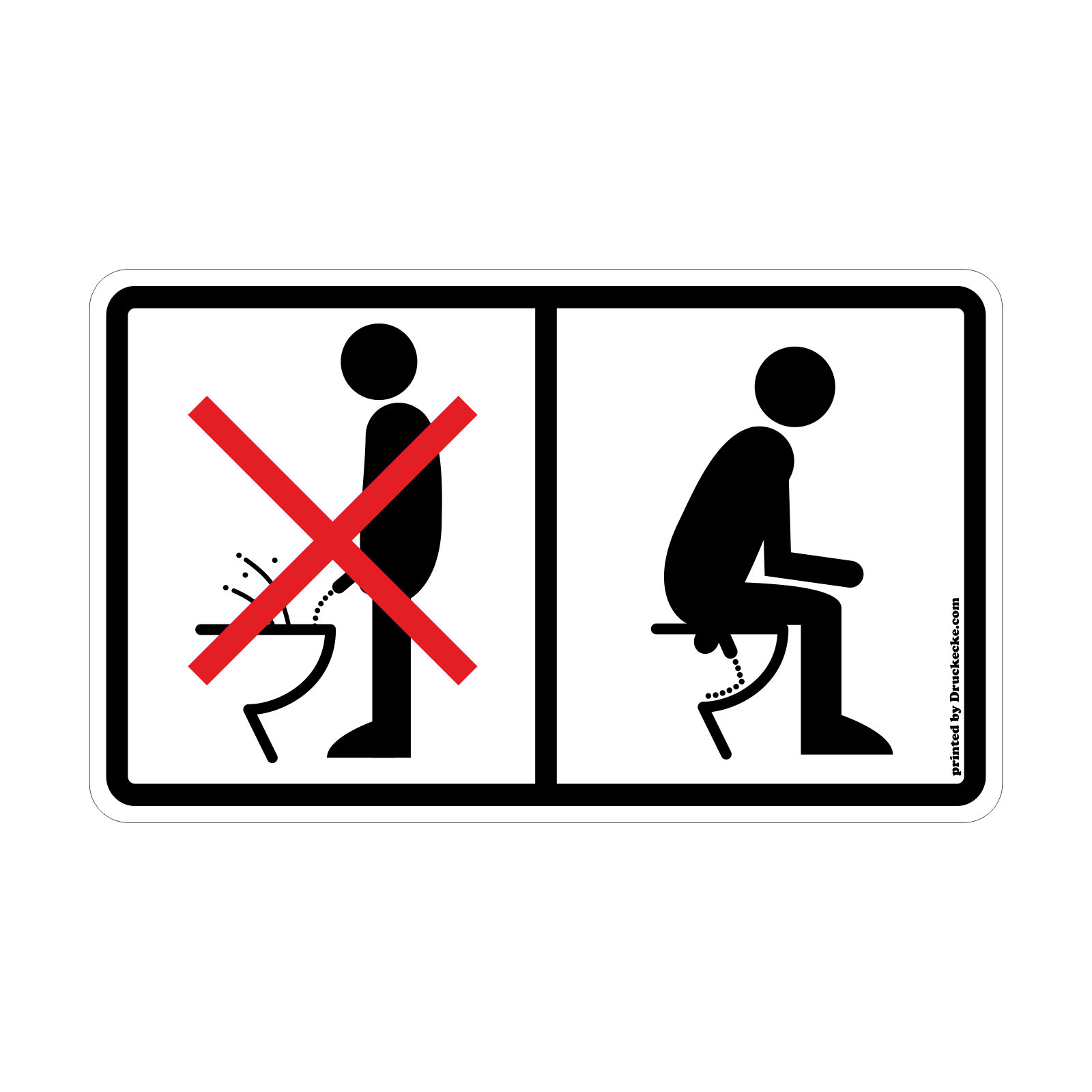 pinkeln Aufkleber Nicht im stehen Pinkeln